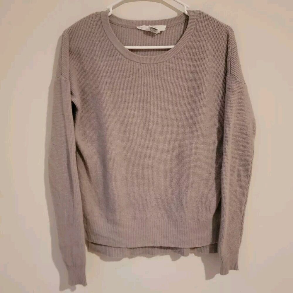 Womens Sweater Size XS Waffle Knit Thermal‎ Beige Neutral Granola Wool Alpaca